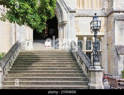 Treppe zum Dining Hall am Balliol College der University of Oxford, gegründet 1263. Stockfoto