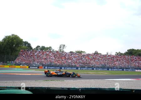 Monza, Italien. September 2024. Oscar Piastri aus Australien fuhr das (81) McLaren F1 Team MCL38 Mercedes während des GP of Italy der Formel 1 in Monza. Quelle: Alessio Morgese/Alessio Morgese/Emage/Alamy Live News Stockfoto