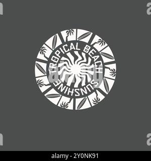 Tropical Beach Sunshine Sommer-T-Shirt-Design mit Grafik Stock Vektor