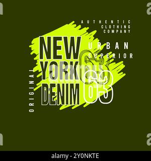 New York Denim Urban Superior Typografie T-Shirt-Design Stock Vektor