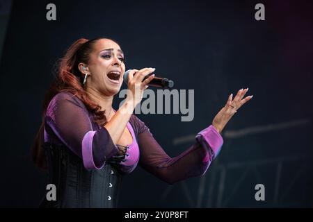 Trondheim, Norwegen. August 2024. Die schwedische Europdance-Gruppe La Cream gibt ein Live-Konzert während der We Love the 90er und 2000er in Trondheim. Stockfoto