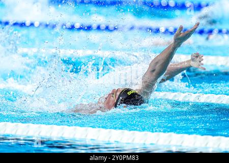 Nanterre, Frankreich. September 2024. NANTERRE, FRANKREICH – 3. SEPTEMBER: Rogier Dorsman aus den Niederlanden tritt 200 am 6. Tag der Para Schwimmen - Paris 2024 Sommer Paralympic Games in der Paris La Defense Arena am 3. September 2024 in Nanterre an. (Foto: Joris Verwijst/BSR Agency) Credit: BSR Agency/Alamy Live News Stockfoto