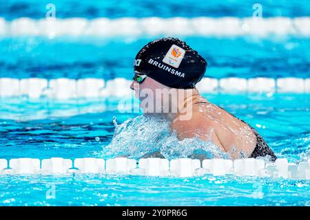 Nanterre, Frankreich. September 2024. NANTERRE, FRANKREICH - 3. SEPTEMBER: Liesette Bruinsma aus den Niederlanden tritt 200 am 6. Tag der Para Schwimmen - Paris 2024 Sommer Paralympic Games in der Paris La Defense Arena am 3. September 2024 in Nanterre an. (Foto: Joris Verwijst/BSR Agency) Credit: BSR Agency/Alamy Live News Stockfoto