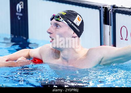 Nanterre, Frankreich. September 2024. NANTERRE, FRANKREICH – 3. SEPTEMBER: Thomas van Wanrooij aus den Niederlanden tritt 200 am 6. Tag der Para Schwimmen - Paris 2024 Sommer Paralympic Games in der Paris La Defense Arena am 3. September 2024 in Nanterre an. (Foto von Patrick Goosen/BSR Agency) Credit: BSR Agency/Alamy Live News Stockfoto