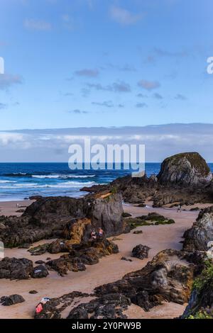 Valdoviño oder Ein Frouxeira-Strand, ein großer Platz zum Baden, Surfen, Bodyboarden und lange Spaziergänge Stockfoto