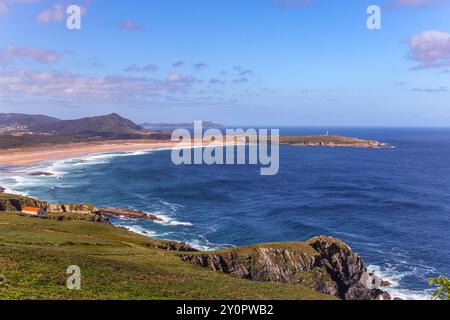 Valdoviño oder Ein Frouxeira-Strand, ein großer Platz zum Baden, Surfen, Bodyboarden und lange Spaziergänge Stockfoto