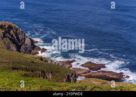 Valdoviño oder Ein Frouxeira-Strand, ein großer Platz zum Baden, Surfen, Bodyboarden und lange Spaziergänge Stockfoto