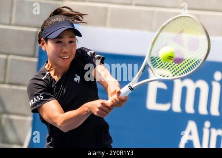 NAO Hibino (JPN) tritt in Runde 1 der US Open Tennis 2024 an. Stockfoto