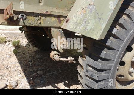 Hochwertige Bauarbeiten in diesem von der Johns Furnace Company hergestellten Anhänger der Armee aus der Vietnam-Ära ist dieser Anhänger fast 60 Jahre alt Stockfoto