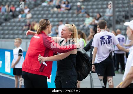 Berlin, Deutschland. September 2024. Athletics, Meeting, ISTAF: Diskuswerfen Frauen: PUDENZ Kristin Out Competition. Quelle: Felix Wolf/Alamy Live News Stockfoto