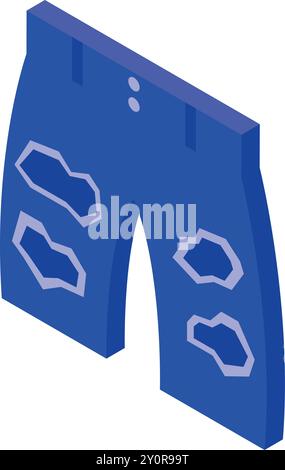Diese Vektor-Illustration einer blauen zerrissenen Jeans ist perfekt für Projekte in Bezug auf Mode, Stil und Kleidung Stock Vektor