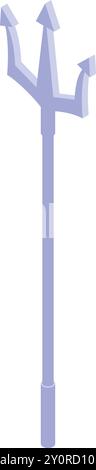 Trident poseidon neptun Götterwaffe steht in dieser isometrischen Illustration Stock Vektor