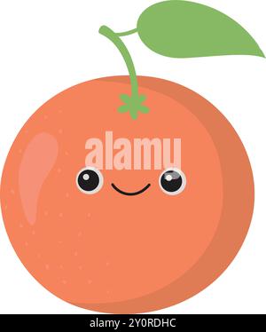 Süßes Orange mit lächelndem Gesicht Stock Vektor