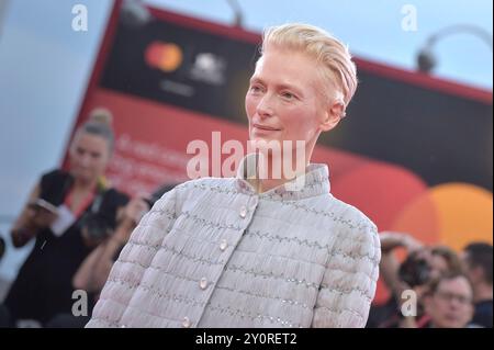 Venedig, Italien. September 2024. Tilda Swinton besucht den „Queer“-roten Teppich während des 81. Internationalen Filmfestivals von Venedig am Dienstag, den 3. September 2024 in Venedig, Italien. Foto: Rocco Spaziani/UPI Credit: UPI/Alamy Live News Stockfoto