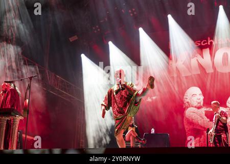 Stumpen (Gero Ivers), Sänger der Berliner Band Knorkator, beim Wacken Open Air in Wacken. Das traditionelle Metal Festival findet ab dem 31. Juli statt Stockfoto