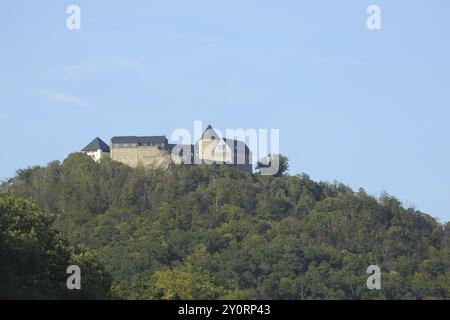 Blick auf Schloss Waldeck, Nationalpark Kellerwald, Edersee, Waldeck, Hessen, Deutschland, Europa Stockfoto