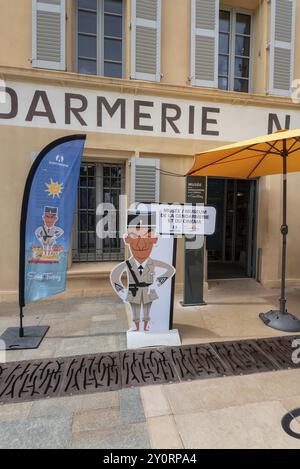 Der französische Schauspieler Louis de Funes drehte hier Filme wie den Gendarm von Saint Tropez, Provence-Alpes-Cote d'Azur Stockfoto