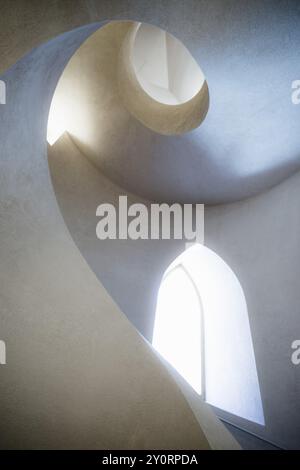 Wendeltreppe, Unterlinden Museum, Musée Unterlinden, Neubau der Architekten Herzog und de Meuron, Colmar, Elsass, Frankreich, Europa Stockfoto