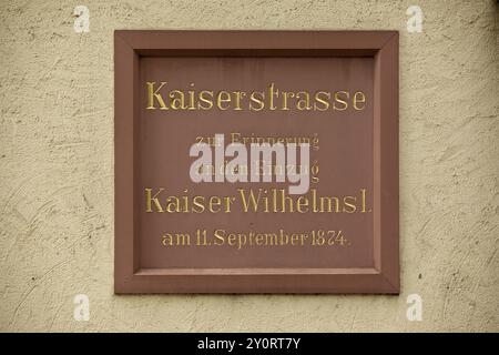 Gedenktafel an den Eingang Kaiser Wilhelm I., Altstädter Rathaus, Friedberg, Wetterau, Hessen, Deutschland, Europa Stockfoto