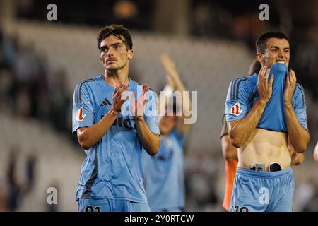 Inigo Cordoba, Aitor Cordoba, das während des LaLiga 2 Hypermotion-Spiels zwischen den Teams von Cordoba CF und Burgos CF im Estadio Nuevo Arcangel (Maciej Rog Stockfoto