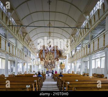 Die evangelisch-lutherische Marktkirche zum Heiligen Geist ist die historische Hauptkirche im Stadtteil Clausthal der Bergbaustadt Clausthal-Zellerfel Stockfoto