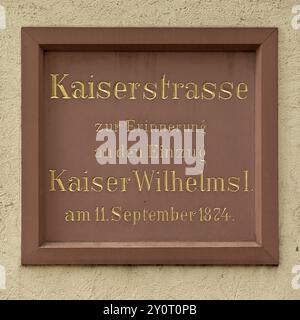 Gedenktafel an den Eingang Kaiser Wilhelm I., Altstädter Rathaus, Friedberg, Wetterau, Hessen, Deutschland, Europa Stockfoto