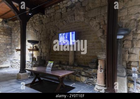 Das Reichsschloss Goslar erstreckt sich über eine Fläche von etwa 340 x 180 Metern und liegt am Fuße des Rammelsbergs im Süden der Stadt Goslar. Stockfoto