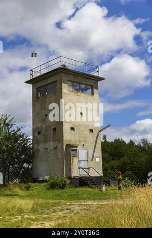 Der ehemalige DDR-Grenzturm in Bartolfelde, zwischen Bartolfelde und Bockelnhagen, befindet sich am Grünen Gürtel, Bartolfelde-Bockelnhagen Grenzturm, Stockfoto