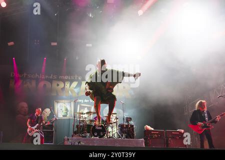 Stumpen (Gero Ivers), Sänger der Berliner Band Knorkator, beim Wacken Open Air in Wacken. Das traditionelle Metal Festival findet ab dem 31. Juli statt Stockfoto