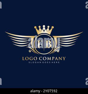 FB Letter Initial mit Royal Wing Logo Stock Vektor