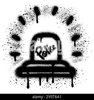 Sirene Light oder Police Light Graffiti mit schwarzer Sprühfarbe.Vektor-Illustration. Stock Vektor