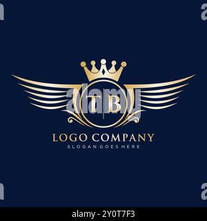 TB Letter Initial mit Royal Wing Logo Stock Vektor