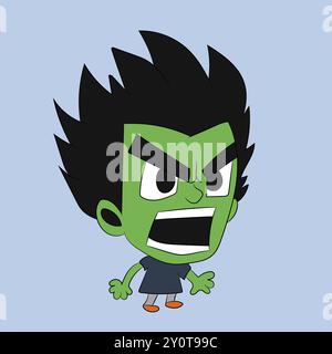 Wütendes Gesicht Emotion Gesicht Figur Illustration Cartoon Stock Vektor