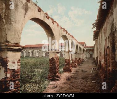 Mission San Juan Capistrano, Orange County, Kalifornien 1899. Stockfoto