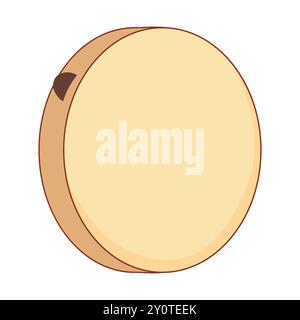 Ravanna ist ein traditionelles Musikinstrument auf Mauritius. Vektortrommel aus Holz und gedehnter Haut für Sega-Musik. Schlaginstrument allgemein amo Stock Vektor