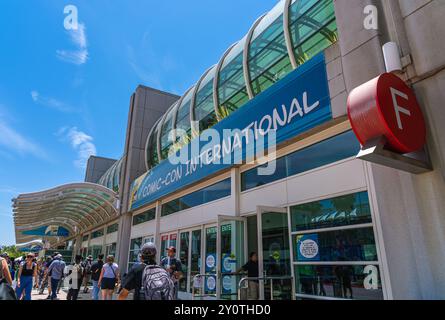 Eintritt in Halle F im San Diego Convention Center. San Diego Comic-Con International. Stockfoto