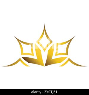 goldenes geometrisches Ornament isoliert auf weißem Hintergrund Stock Vektor