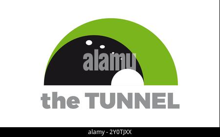 Minimalistische Illustration mit einem Tunneleingang, der zum Licht führt Stock Vektor