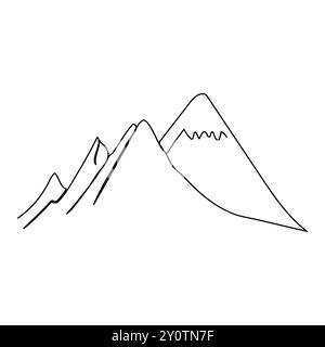 Einzelne kontinuierliche Linie Zeichnung Berge Umriss Vektor Kunst Illustration Gebirgsbereich kontinuierliche eine Linie Zeichnung einfache Linie Zeichnung von Bergen Stock Vektor