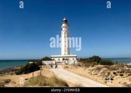 Leuchtturm von Trafalgar; Caños de Meca; Provinz Cadiz, Spanien Stockfoto