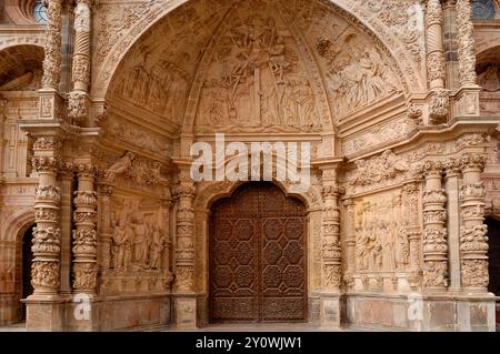 Portikus der Kathedrale von Santa María, Astorga, Provinz León, Castilla und León, Spanien Stockfoto