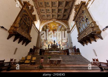 Innenaufnahme von Santa Maria della Scala, Siena, Toskana, Italien Stockfoto