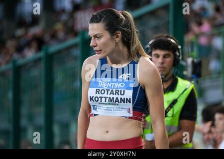 Alina Rotaru Kottmann aus Rumänien während des 60. Palio CittaÕ della Quercia, gültig für die World Athletics Continental Tour im Quercia Stadion am 3. September 2024 in Rovereto, Italien. Quelle: Roberto Tommasini/Alamy Live News Stockfoto