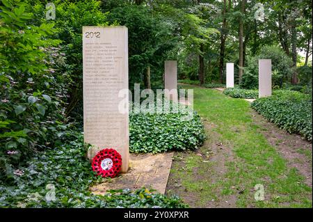 Das Mémorial des Reporters oder Reporters Memorial in Bayeux, Frankreich, ehrt alle Journalisten, die bei der Arbeit getötet wurden Stockfoto