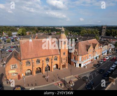 Markthalle, High Town, Sandbach, Cheshire, England, Antenne Stockfoto