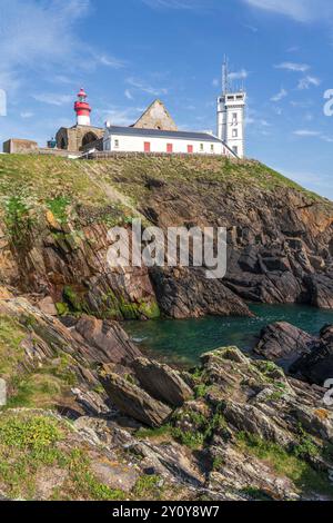 Leuchtturm Saint-Mathieu auf der Pointe Saint-Mathieu in Plougonvelin, rund um Brest Stockfoto