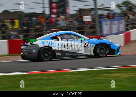 Jacob Tofts, Porsche 718 Cayman GT4 RS Clubsport, Graves Motorsport, Porsche Sprint Challenge Großbritannien 2024, eine einzige Markenserie mit allen Antrieben Stockfoto