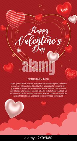 Happy valentinstag Karte, valentinstag Banner, Happy valentinstag Vektor Hintergrund, Happy valentinstag Bild, 14. Februar Stock Vektor