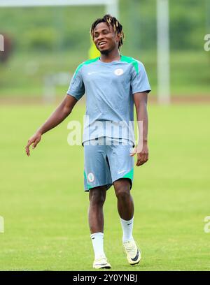 Akwa Ibom State, Nigeria, 3. September 2024, Nigeria Training Session. AFCON 2025 Qualifikation. Samuel Chukwueze. Quelle: Victor Modo Stockfoto