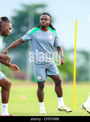 Akwa Ibom State, Nigeria, 3. September 2024, Nigeria Training Session. AFCON 2025 Qualifikation. Moses Simon. Quelle: Victor Modo Stockfoto